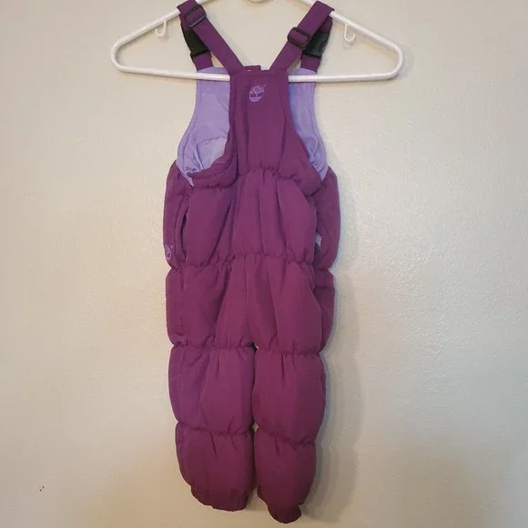 Timberland Girl 24M Puffer Puffy Jacket Coat & Ski Pants Purple Winter